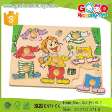 educational preschool knob dressing wooden child puzzle